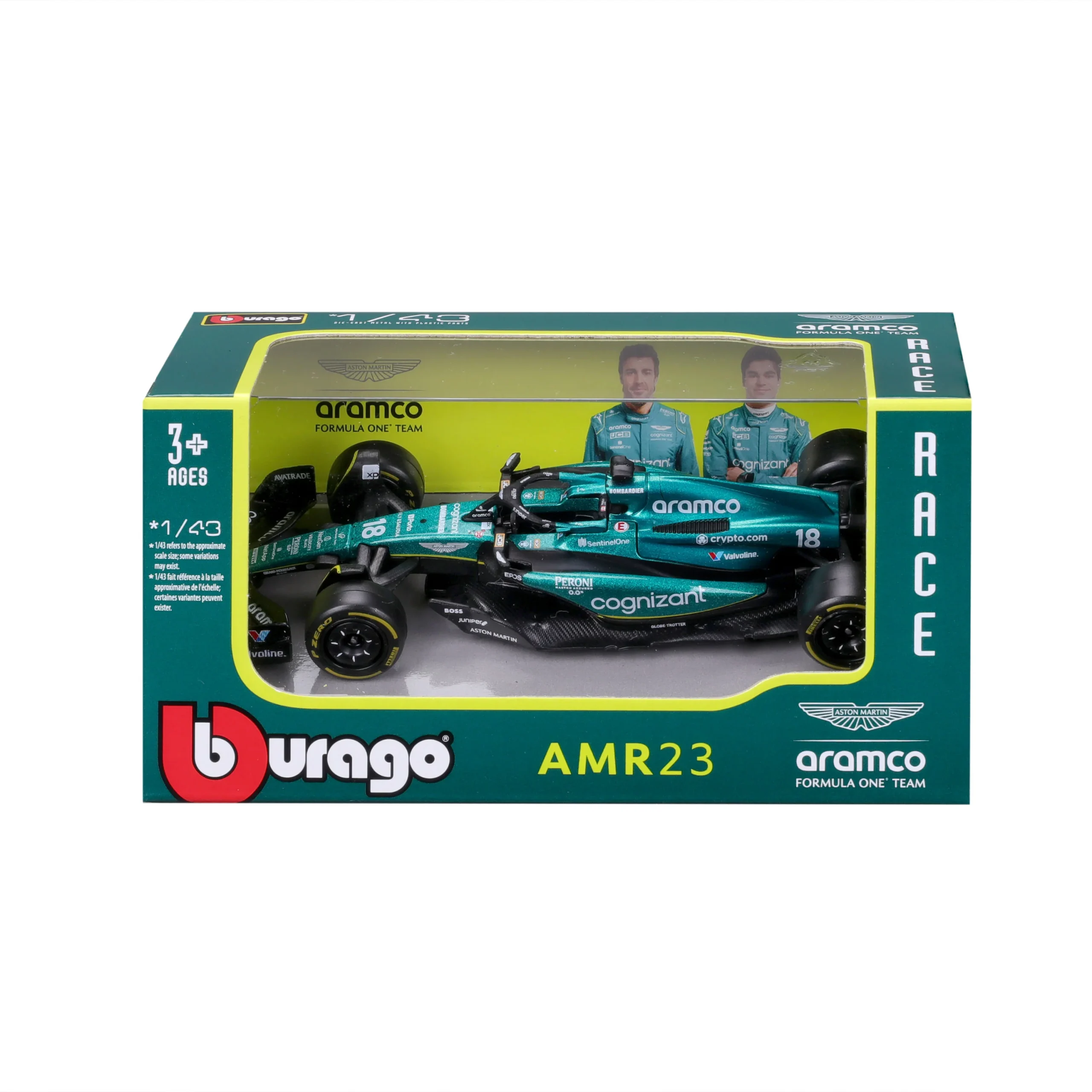 18-38190S Bburago Race F1 Aston Martin AMR23 #18 Stroll 1:43 - immagine 4