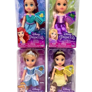 Disney Princess 15cm – Assortito – Ariel, Belle, Cenerentola e Raperonzolo | 18cm x 9,5cm x 6cm