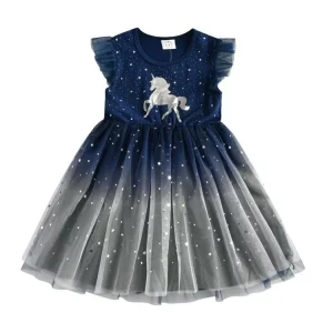 Vestito Unicorno Argento Corto