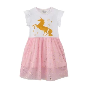 Vestito unicorno tutù dorato per bambina